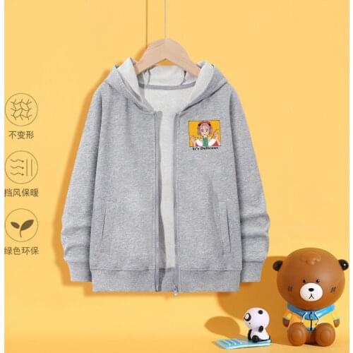 Childrens sweater womens cardigan hooded jacket autumn and winter 2021 middle and small childrens western style blouse