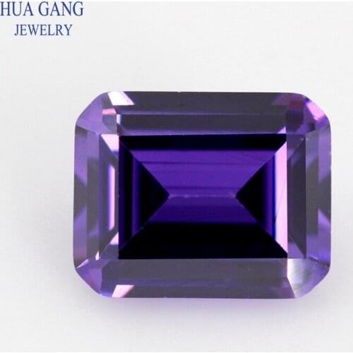 Purple Octangle Shape Step Cut CZ Stone Synthetic Gems Cubic Zirconia For Jewelry Size 4x6~8x10mm Free Shipping
