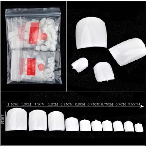 500Pcs/set Artificial Natural/Clear/White False Toe Nails Tips for Nail Art Decoration Foot Manicure Tools Fake Nail Toe Tips