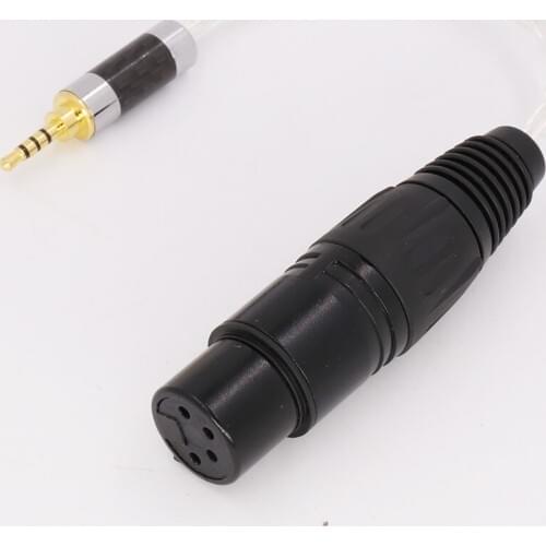 2.5mm Headphone to 4 Pin XLR Female Aux Cable TRRS Audio Jack Pole 7N OCC Copper Silver plated Adapter Cable