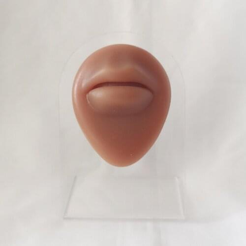 Coffee silicone simulation human mouth model perforation exercise props lip nails mouth nail display