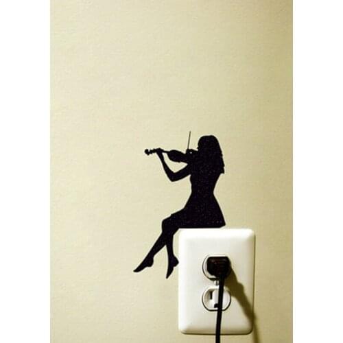 KUCADA Black Creative Girl DIY Wall Stickers Switch Sticker Home Decoration Wallpaper JG1889