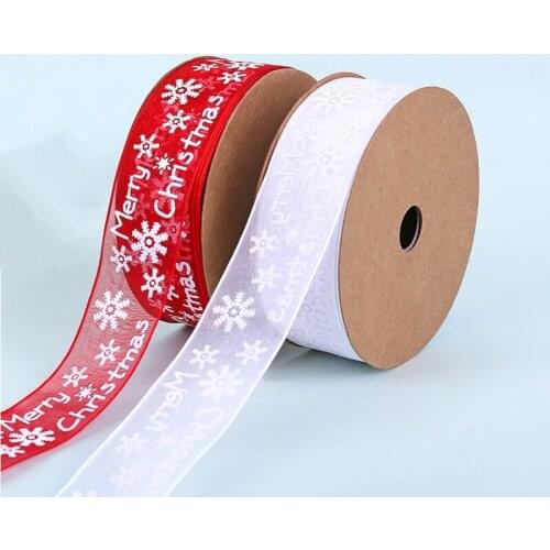 20yards Christmas letter ribbon, printed ribbon, 2.5cm single-sided polyester belt, handmade DIY home decoration clothing ribbon