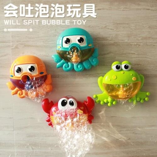 Frog Crab Animals Bubble Machine Music Bubble Bath Toys for Play Water Fun Game for Baby Bubble Brab Shaking Machine Toy