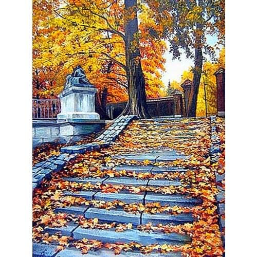 MM 14/16/18/28 CROSS STITCH Full Round Drill 5D DIY Diamond Painting " L5416 Tree Scenery" Embroidery Cross Stitch Home Decor