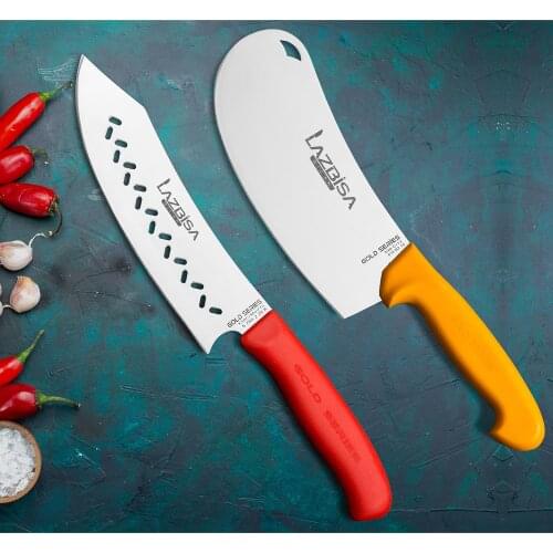 Lazbisa Kitchen Knife Set Chef Knife Curved Chef 2K Line Pizza Onion Pita Pie Line Set 2 Pcs
