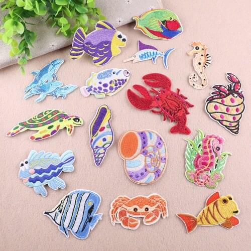 Animals Parches Embroidery Iron on Patches for Clothing DIY Foods Stripes Clothes for kid boys Children UFO Stickers Appliques