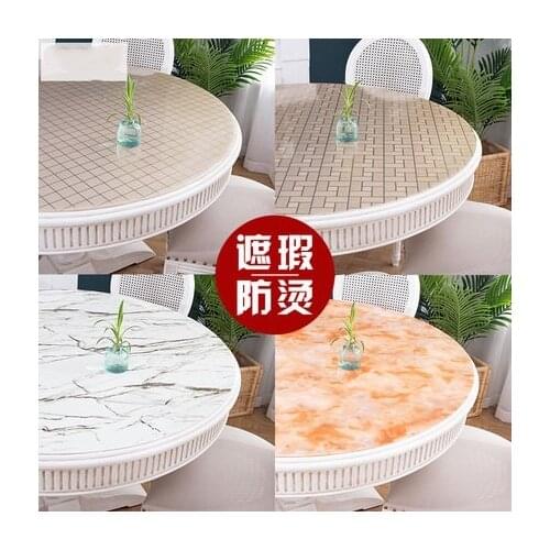 New Arrive Diameter60-130cm Round European PVC tablecloth Transparent kitchen pattern oil tablecloth glass soft cloth 1.0mm mat