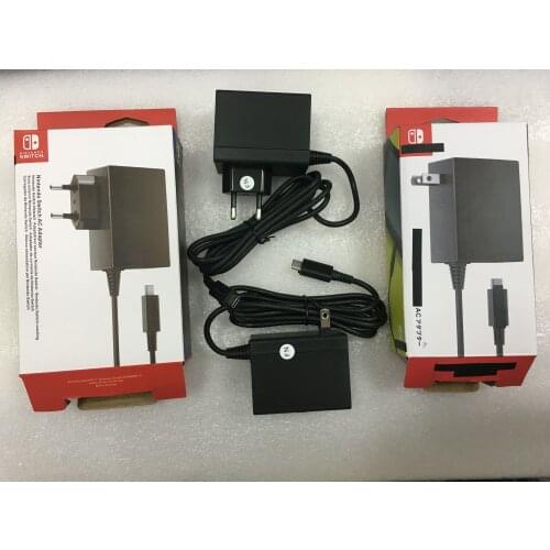 Original New EU Plug US Plug AC Adapter Charger For Nintend Switch NS Console Charging Power Supply Adapter Black With Package