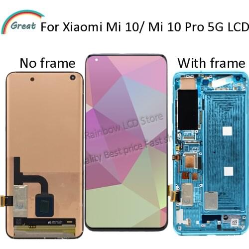 6.67'' Original LCD for Xiaomi Mi 10 LCD M2001J2G Display Touch Screen Digitizer Screen Pantalla For Xiaomi Mi 10 Pro 5G Display