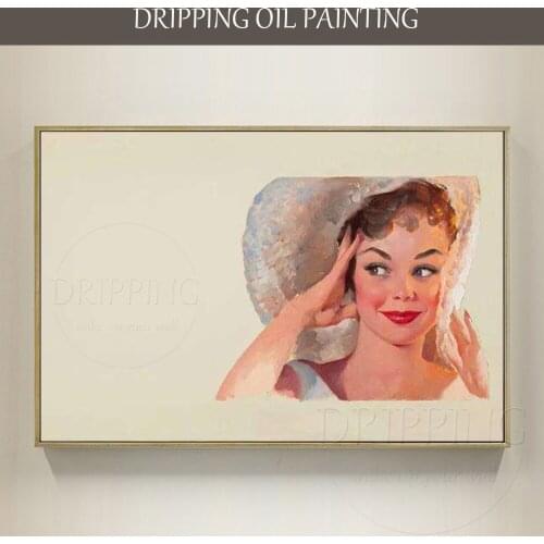 Excellent Artist Hand-painted Beauty Lady Audrey Hepburn Oil Painting on Canvas Europe Lady Figure Oil Painting for Wall Decor