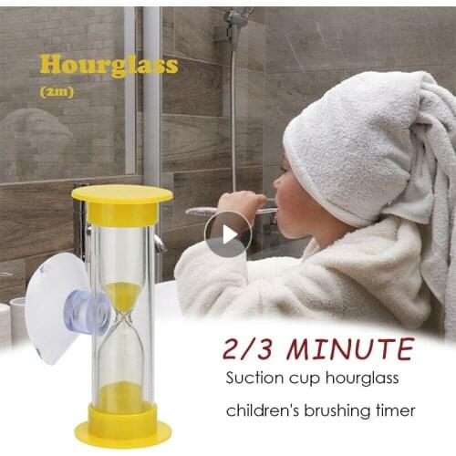 2/3 Minutes Hourglass Timer Kitchen Cooking Hourglass Childrens Teeth Brushing Hourglass With Suction Cup Children Student Time