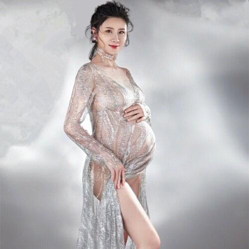 Maternity Dresses for Photo Shoot Maternity Gown Art Dress for Pregnant Women Photoshoot Women Clothes 2021 Korean Fashion