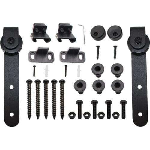 Sliding Rollers Floor Guide Socket Kit Hanging Rail Barn Doors Cabinet Hardware