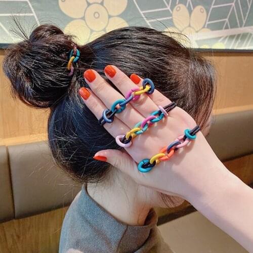 Womens Korean Candy Color Summer Head Chain Headband Unique Head Piece Elastic Hair Band Rope Jewelry Seaside Hair Accessories