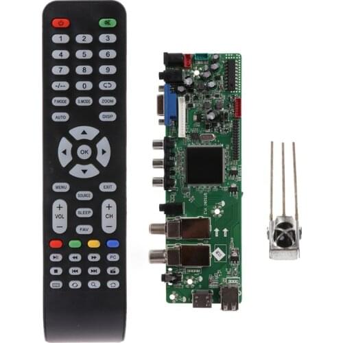 DVB-S2 DVB-T2 DVB-C Digital Signal ATV Maple Driver LCD Remote Control Board Launcher Universal Dual USB Media QT526C V1.1