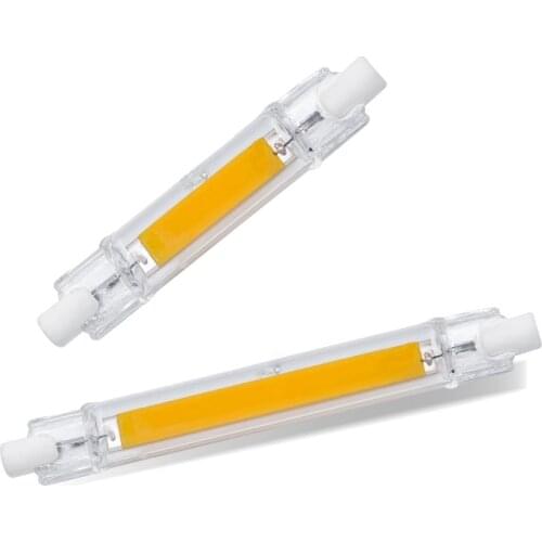 R7S 78mm 118mm Mini COB Glass Tube LED light bulb 15W 30W 40W 50W AC 220V 230V Dimmable LED Corn lamp Replace Halogen Spotlight
