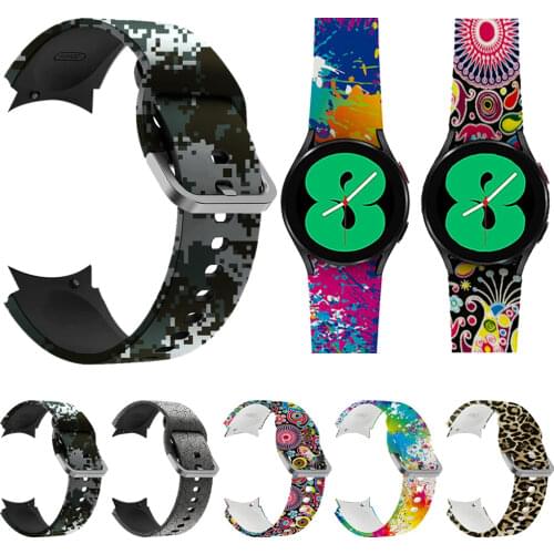Sports Silicone Strap for Samsung Galaxy Watch4 Classic 46mm 42mm Metal Buckle Band Galaxy Watch 4 44/42mm Curved End Watchband