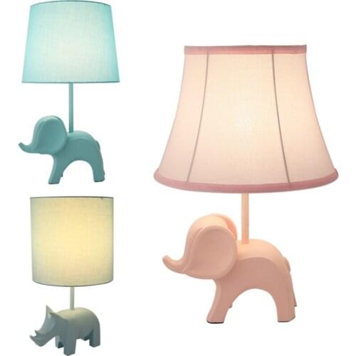 Modern Childrens Bedroom Elephant Table Lamp Cartoon Boy Girl Room Bedside Sleep Lamp Study Living Room Home Decor Table Lights