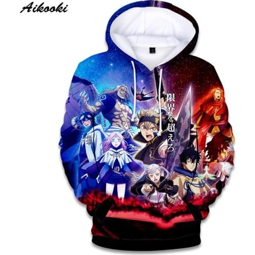 Anime Cartoon Black Clover Hoodies Men/Women Hoodie 3D Print Sweatshirt Hoody Anime fashion Thin Pullovers Hoodies clothes tops