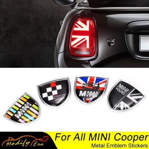 Union Jack Car Metal Emblem Badge Stickers Decals For Mini Cooper Countryman Clubman F54 F55 F56 R55 R56 R60 F60 Car Accessories
