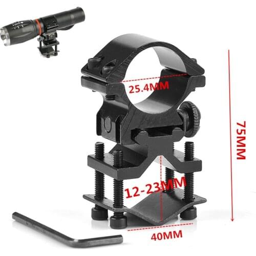 Universal Metal Rail Clip 25mm Ring 20mm Rail Gun Mount Tactical Flashlight Laser Torch Bracket for 501B C8 Hunting Flash Light