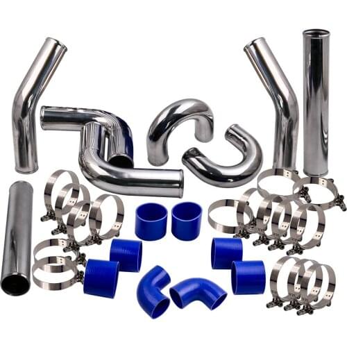 18'' Universal 3" 76mm Diameter Aluminium Intercooler Induction Pipe 32 pcs Kit
