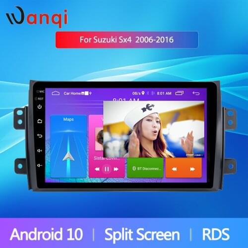 Wanqi Car Audio Radio GPS Navigation Multimedia Player For 2010 2011-2016 Suzuki Sx4 Android10 Mirror Link SWC WiFi No DVD