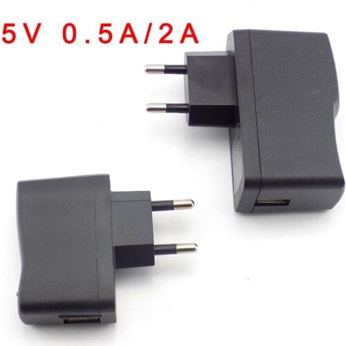 USB Charger Power Adapter Supply 5V 0.5A 2A Micro USB Wall Charging AC to DC EU/US Adapter Universal 100V-240V Output
