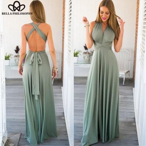 Bella Philosophy Sexy Bohemia Long Dress Formal Multi Wrap Convertible Maxi Dresses Backless Hollow Out Party Bandage dress XL