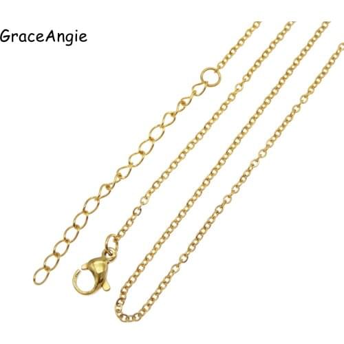 5pcs Stainless Steel Chain Gold Chain For Necklace 45+5CM Handmade Jewelry Chains Necklace Chain Earrings Bracelet Vintage DIY