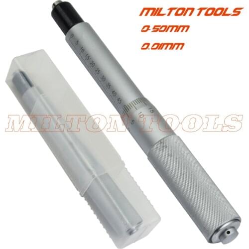 0-50mm micrometer head with nut Metal Measure Tool flat head Micrometer Head 50mm x 0.01mm