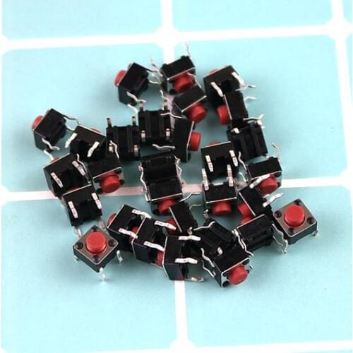 10PCS 6*6*5mm Red touch switch 4 foot micro button 6x6x5 miniature electromagnetic oven accessories panel key switch