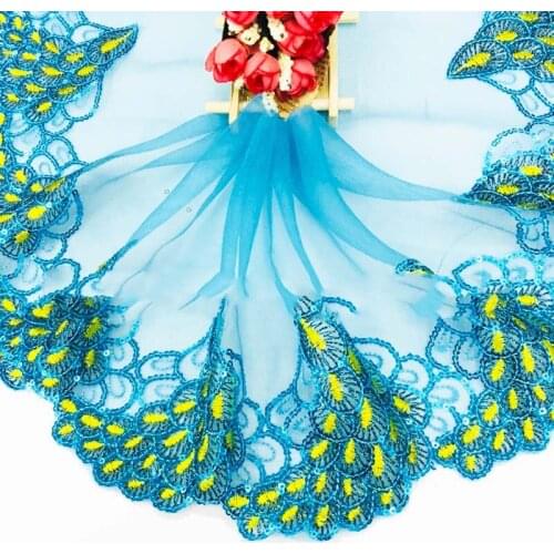 10Yds Red Pink Purple Lace Trim Fabric with Sequins Ribbon for Sewing Crafts Dress Tablcloth Blankets 19cm Free Shipping