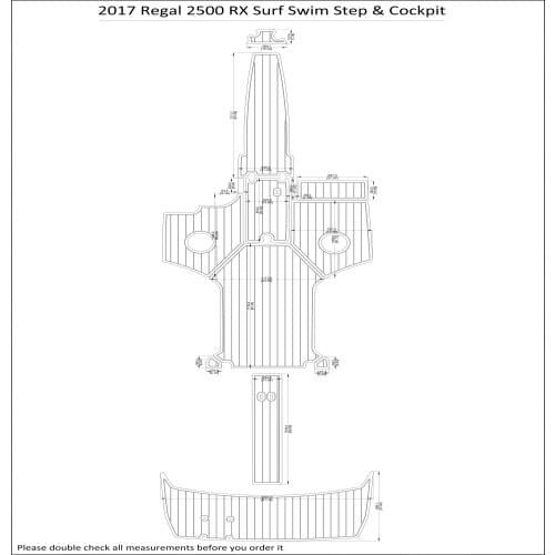 2017 Regal 2500 RX Surf Swim Step & Cockpit Pad Boat EVA Teak Decking 1/4" 6mm