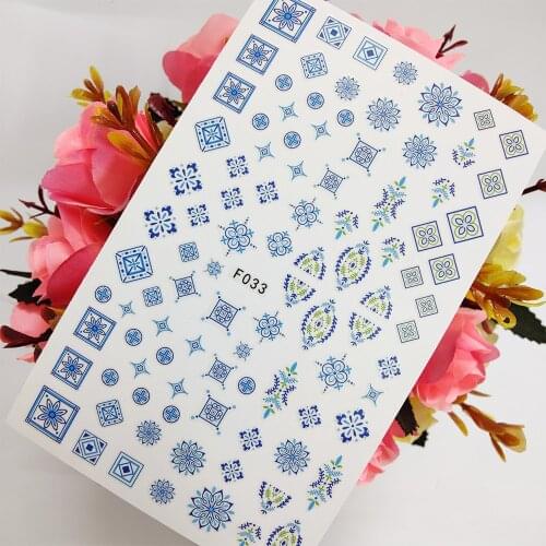 3D Nail Sticker Sliders Foil Design Snowflake Mandala Lotus Flower Nail Art Decoraciones Adhesive Manicure Accesorios Tips
