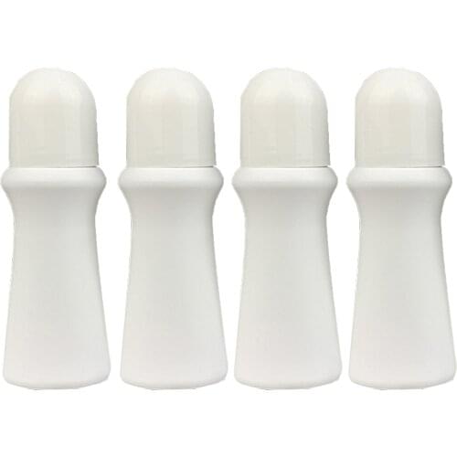 4pcs 75ml Empty Refillable Roll On Bottles Roller Bottle Plastic Rollerball Bottles Reusable Leak-proof Diy Deodorant Containers