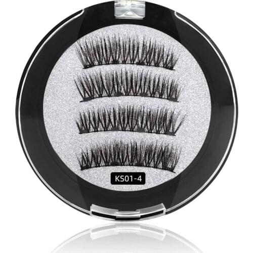 4pcs/set 3D Magnetic False Eyelashes Glue-free False Eye Lashes Natural Handmade Lashes Extension No Glue Long-Lasting