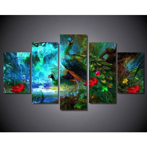 5 Panel Canvas Painting modern home decorative Printed Painting on canvasl Wall art Framed Art HG-1009