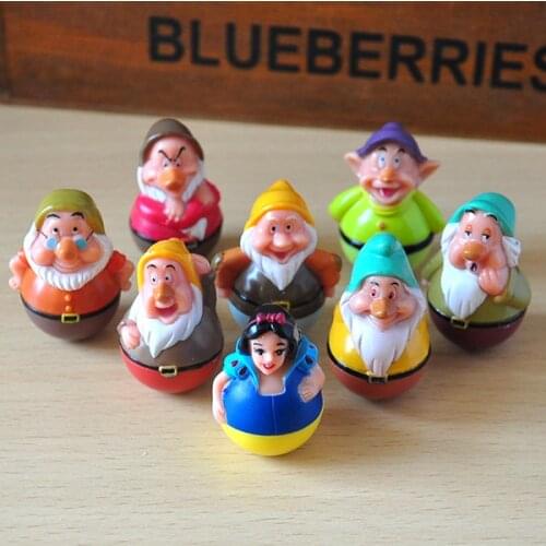 8pcs/lot 3cm Princess Snow White and The Seven Dwarfs Tumbler Action Figures Doll Toys Kids Gifts