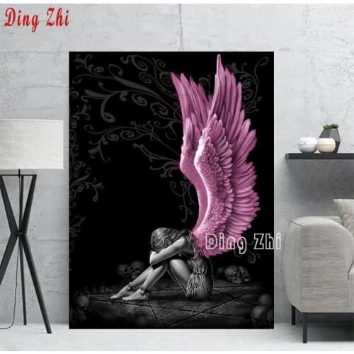 DIY Diamond Painting Angel Girl Pink Wings Full Square 5D Diamond Embroidery Sale Mosaic Picture Rhinestone Decor Home Puzzle