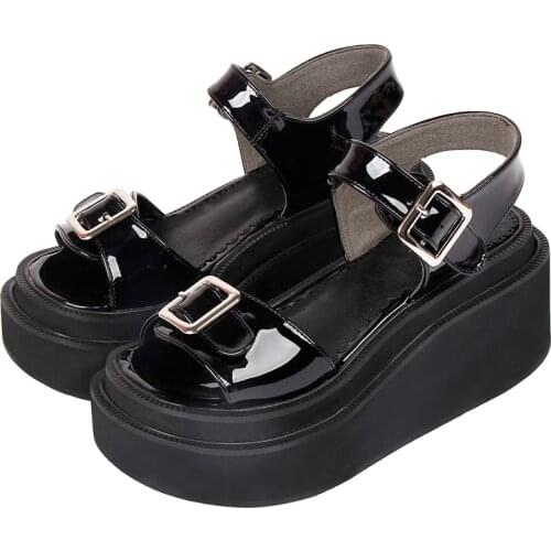 Angelic imprint woman lolita cosplay punk shoes lady high heels pumps girl princess summer dress party sandals 8cm buckles 8477