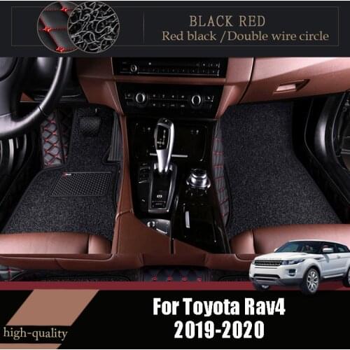 Car Floor Mats Carpets For Toyota Rav4 Rav 4 XA50 50 2020 2019 Auto Luxury Double Layer Wire Loop Interior Accessories Custom