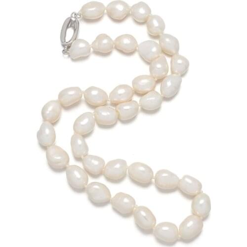 10-11mm irregular pearl necklace two-color simple personality gift diy jewelry chain length 45cm