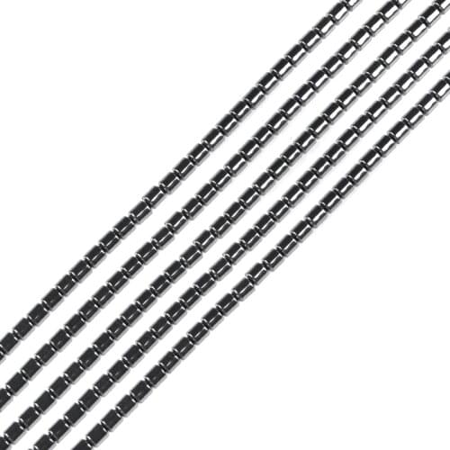 Black Hematite Beads Nature stone beads Column Gunmetal 5*4mm 87Pcs Strand For DIY Jewelry Making Accessories Necklace Bracelet