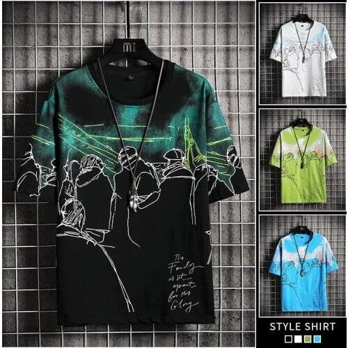 Mens 2021 New Cotton Popular Sleeve T-shirt High Quality Short Hip Hop Breathable Fashion Casual Brand Summer Short Sleeve