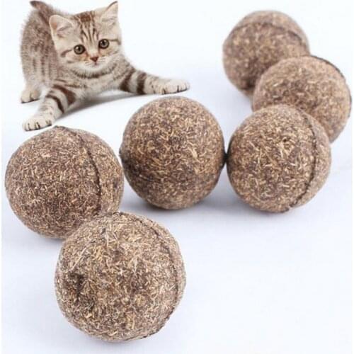 Cat Toy Natural Catnip Treat Ball Favor Home Chasing Pet Toys Healthy Safe 100% Edible Treating Cats Playing Cleaning Teeth Toy