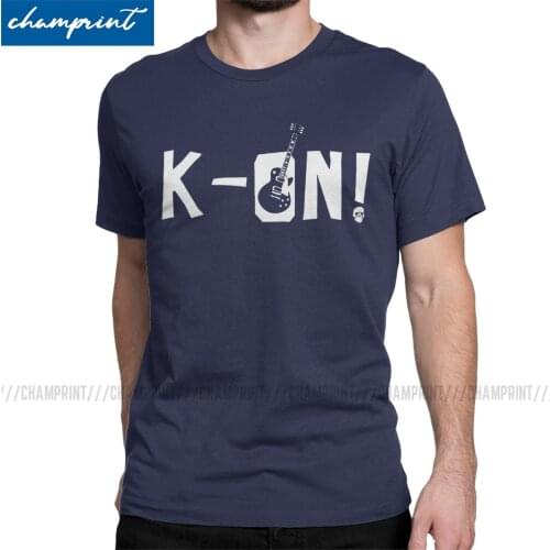 K-ON! Men T Shirts Yui Hirasawa Japan Music Anime Leisure Tees Short Sleeve Crewneck T-Shirts Pure Cotton Plus Size Tops