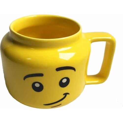 Ceramic Coffee Mug Smiling Expression Drinkware mugs coffee cups yellow Cute smiley Q Styles large capacity Water cup for gifts