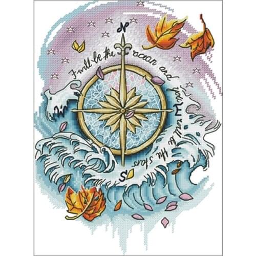 Nautical compass patterns Counted Cross Stitch 11CT 14CT 18CT DIY Chinese Cross Stitch Kits Embroidery Needlework Sets